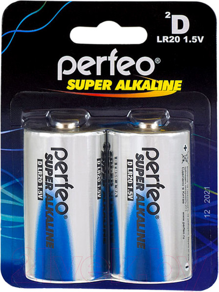 Изображение товара Комплект батареек Perfeo LR20/2BL Super Alkaline