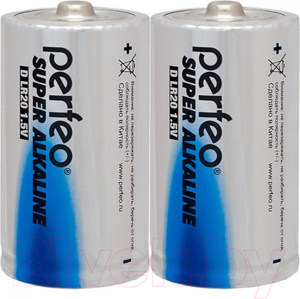 Изображение товара Комплект батареек Perfeo LR20/2BL Super Alkaline