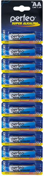 Изображение товара Комплект батареек Perfeo LR6/10BL Super Alkaline (отрывной)