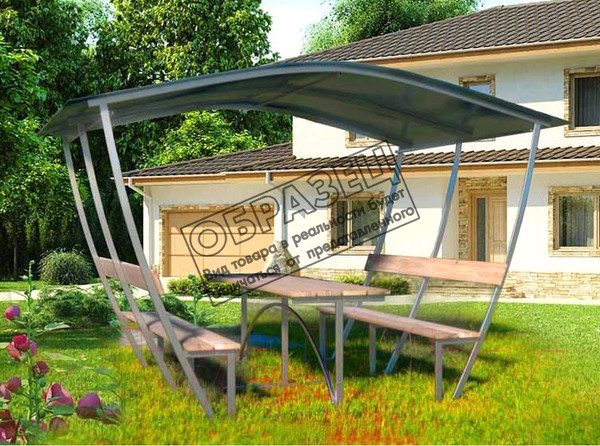 Изображение товара Беседка КомфортПром Тюльпан 2м с покрытием (зелёный)