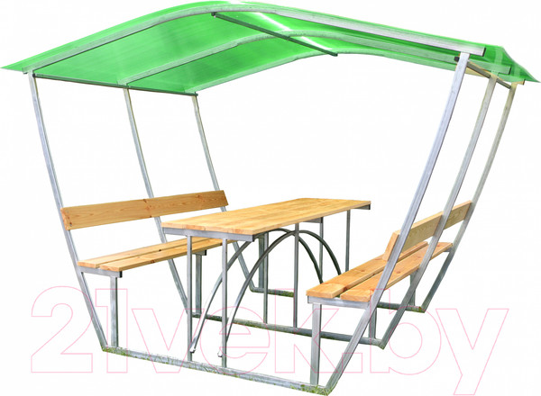 Изображение товара Беседка КомфортПром Тюльпан 2м с покрытием (зелёный)