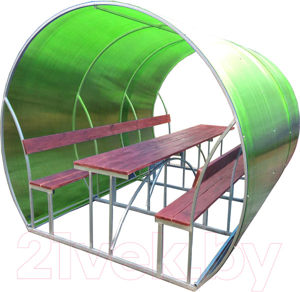 Изображение товара Беседка КомфортПром Пион 3м с покрытием (зелёный)