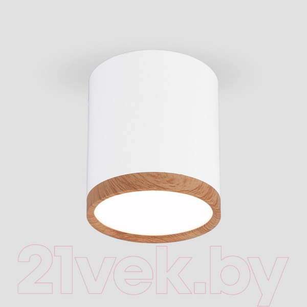 Изображение товара Точечный светильник Elektrostandard DLR024 6W 4200K (белый матовый/светлый дуб)