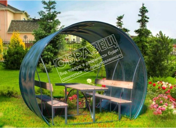 Изображение товара Беседка КомфортПром Пион 2м с покрытием (молочный)