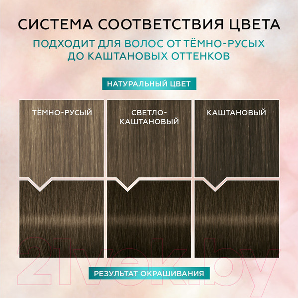 Изображение товара Крем-краска для волос Глисс Кур Уход и увлажнение c гиалуроновой кислотой 6-0 (светло-каштановый)