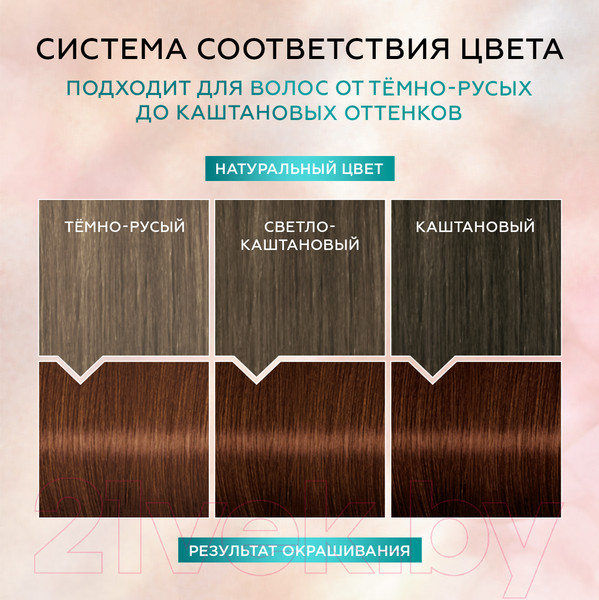 Изображение товара Крем-краска для волос Глисс Кур Уход и увлажнение c гиалуроновой кислотой 6-68 (шоколадный каштановый)
