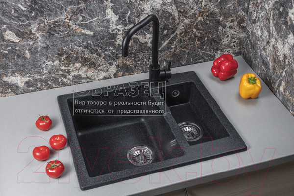 Изображение товара Мойка кухонная БелЭворс Duet L (черный)