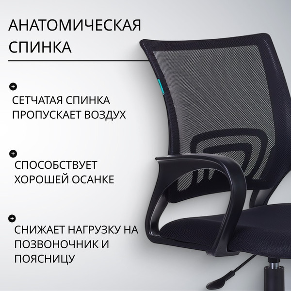 Изображение товара Кресло офисное Бюрократ CH-695NLT/Black (сетка черный/черный, TW-01/TW-11)