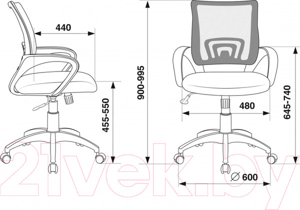 Изображение товара Кресло офисное Бюрократ CH-695N/BL/TW-11 (сетка синий/черный, TW-05/TW-11)