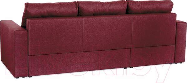 Изображение товара Диван угловой Мебель-Парк Торонто 1 Evolution 6 Cranberry рогожка (вишневый)