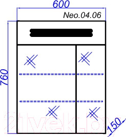 Изображение товара Шкаф с зеркалом для ванной Aqwella Нео / Neo.04.06