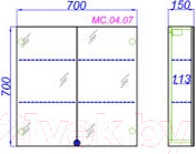 Изображение товара Шкаф с зеркалом для ванной Aqwella MC / МС.04.07 (белый)