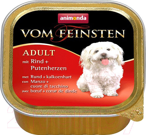 Изображение товара Влажный корм для собак Animonda Vom Feinsten Adult с говядиной и сердцем индейки (150г)