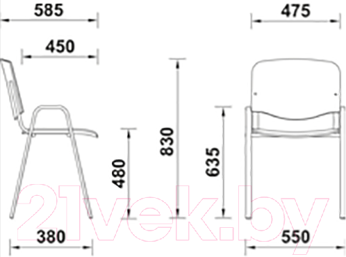 Изображение товара Стул офисный UTFC Кора BL (С11/черный)
