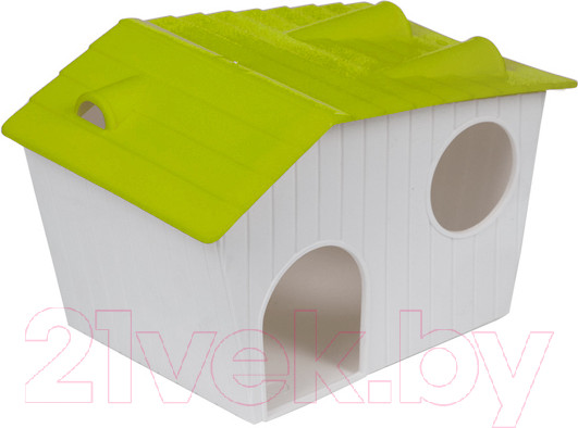 Изображение товара Домик для клетки Voltrega 0315945 (белый/зеленый)