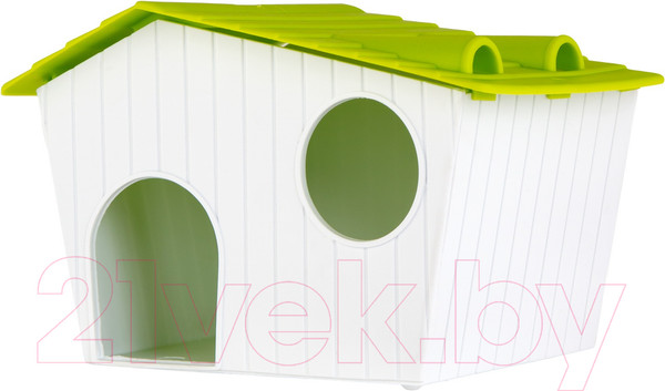 Изображение товара Домик для клетки Voltrega 0315945 (белый/зеленый)