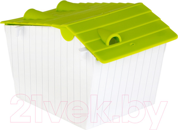 Изображение товара Домик для клетки Voltrega 0315945 (белый/зеленый)