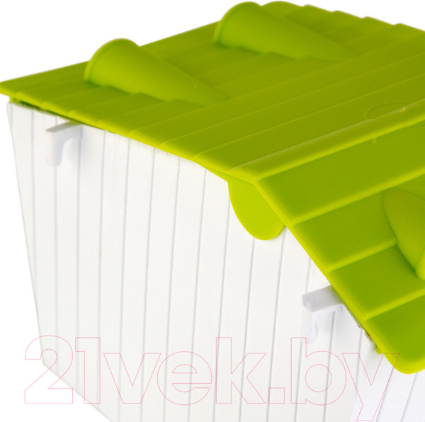 Изображение товара Домик для клетки Voltrega 0315945 (белый/зеленый)