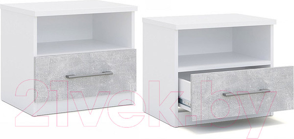 Изображение товара Комплект прикроватных тумб Империал Аврора (белый/ателье светлый)