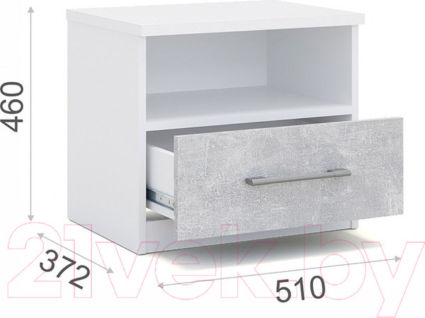 Изображение товара Комплект прикроватных тумб Империал Аврора (белый/ателье светлый)