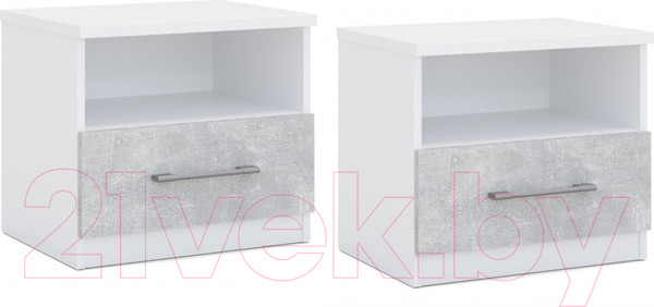 Изображение товара Комплект прикроватных тумб Империал Аврора (белый/ателье светлый)