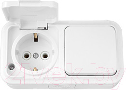 Изображение товара Блок выключатель+розетка Bylectrica Пралеска Аква В-РЦ-657 (белый)