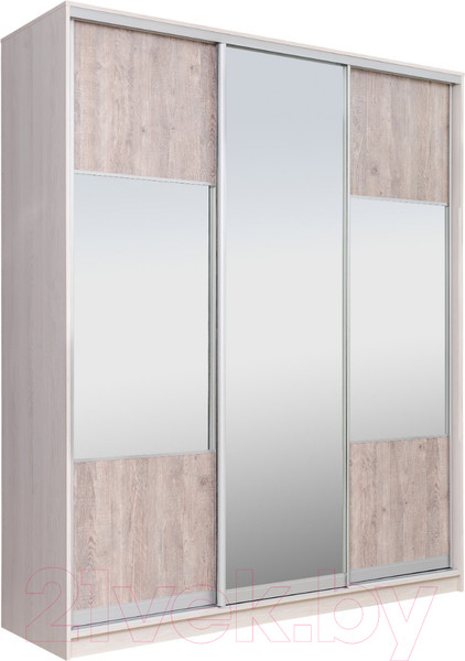 Изображение товара Шкаф-купе Рэйгрупп 233450 YSX Elgon РГ-07.06 (ясень снежный/сосна натуральная/хром)