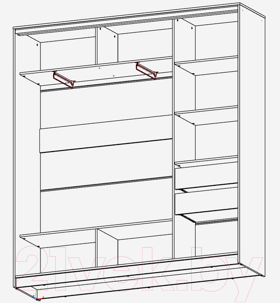 Изображение товара Шкаф-купе Рэйгрупп 176450 TTX Elgon РГ-03.02 (дуб торонто/хром)