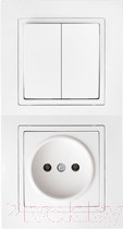 Изображение товара Блок выключатель+розетка Bylectrica Уют 2В-РЦ-727 (белый)