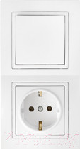 Изображение товара Блок выключатель+розетка Bylectrica Уют В-РЦ-729 (белый)