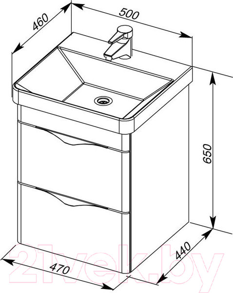 Изображение товара Умывальник Sanovit Luxury 50 11050-KL