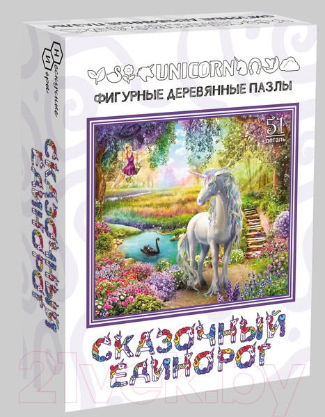 Изображение товара Пазл Нескучные игры Единорог Фигурный деревянный / 8224