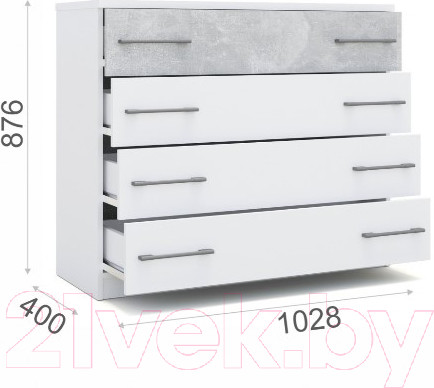 Изображение товара Комод Империал Аврора (белый/ателье светлый)