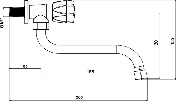 Изображение товара Кран на одну воду РМС PL3-270 (голубой)