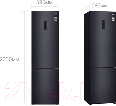 Изображение товара Холодильник с морозильником LG DoorCooling+ GA-B509CBTL