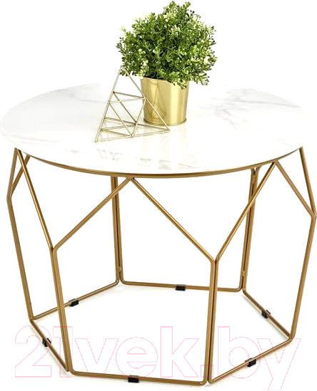 Изображение товара Журнальный столик Halmar Madison (белый мрамор/золото)