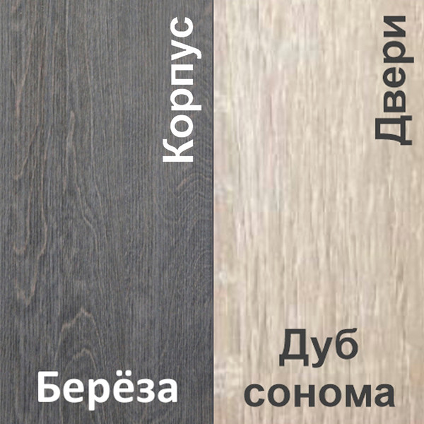 Изображение товара Шкаф-купе Кортекс-мебель Сенатор ШК10 Геометрия ДСП с зеркалом (береза/дуб сонома)