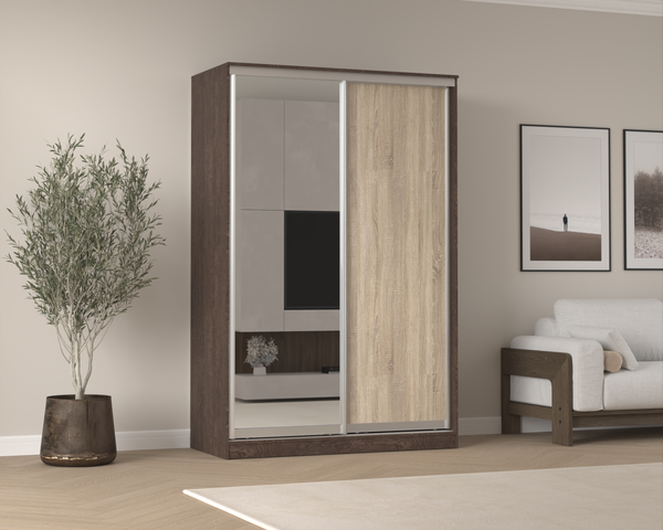 Изображение товара Шкаф-купе Кортекс-мебель Сенатор ШК10 Классика ДСП с зеркалом (береза/дуб сонома)