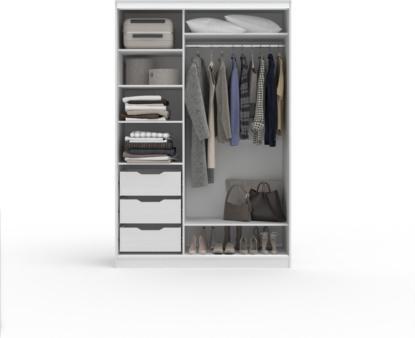 Изображение товара Шкаф-купе Кортекс-мебель Сенатор ШК10 Классика зеркало (белый)