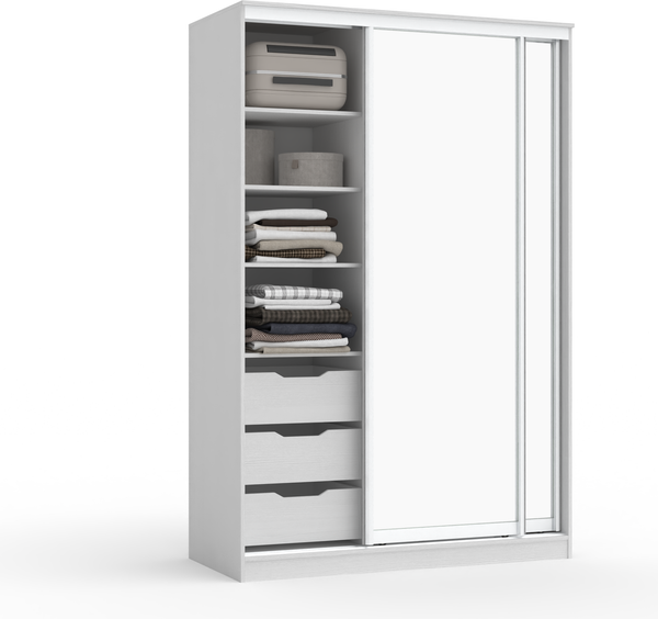 Изображение товара Шкаф-купе Кортекс-мебель Сенатор ШК10 Классика зеркало (белый)