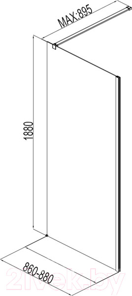 Изображение товара Душевая стенка Aquanet Cinetic / AE12-F-90H190U-CT (прозрачное стекло)