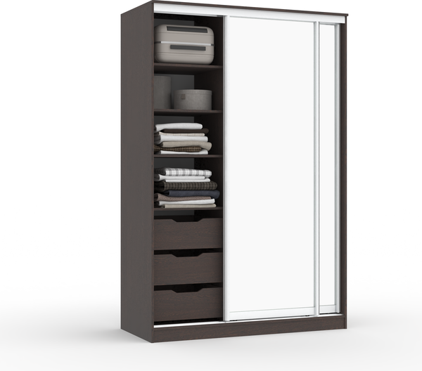 Изображение товара Шкаф-купе Кортекс-мебель Сенатор ШК10 Классика зеркало (венге)