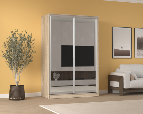 Изображение товара Шкаф-купе Кортекс-мебель Сенатор ШК10 Классика зеркало (дуб сонома)