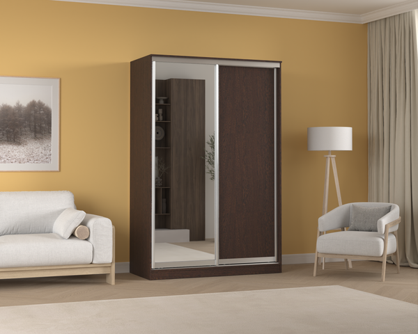 Изображение товара Шкаф-купе Кортекс-мебель Сенатор ШК10-45 Классика ДСП с зеркалом (венге)