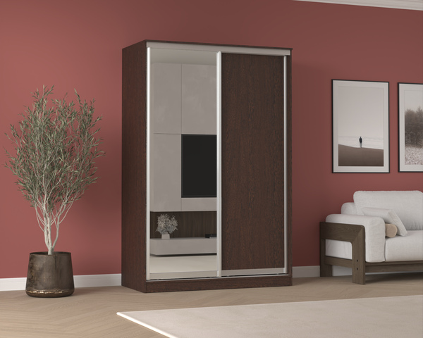 Изображение товара Шкаф-купе Кортекс-мебель Сенатор ШК10-45 Классика ДСП с зеркалом (венге)