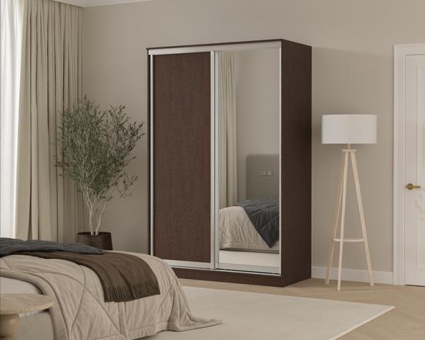 Изображение товара Шкаф-купе Кортекс-мебель Сенатор ШК10-45 Классика ДСП с зеркалом (венге)