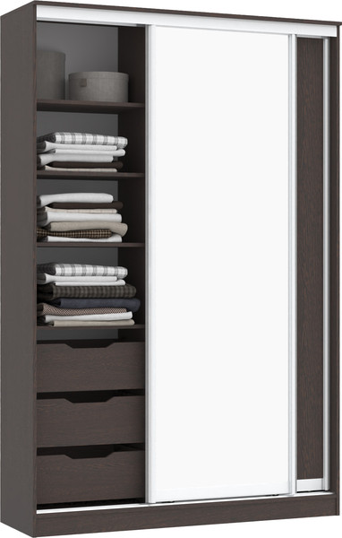 Изображение товара Шкаф-купе Кортекс-мебель Сенатор ШК10-45 Классика ДСП с зеркалом (венге)