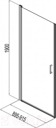 Изображение товара Душевая дверь Aquanet Cinetic 90 / AE12-N-90H190U-CT (прозрачное стекло)