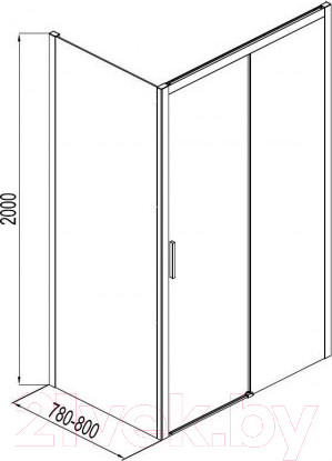 Изображение товара Душевая стенка Aquanet Pleasure 80 / AE60-F-80H200U-BT (прозрачное стекло)