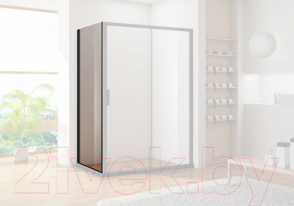 Изображение товара Душевая стенка Aquanet Pleasure 80 / AE60-F-80H200U-BT (прозрачное стекло)